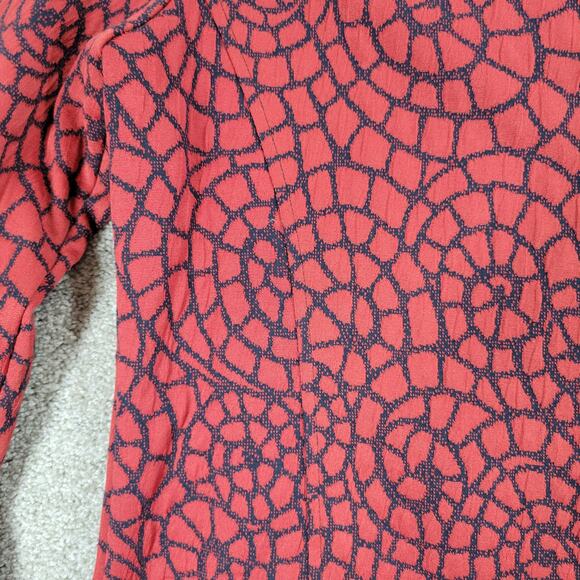 Vintage Rafael Sport Jacket Womens M Red‎ Black Printed Zip Up High Neck Pockets - Picture 12 of 15